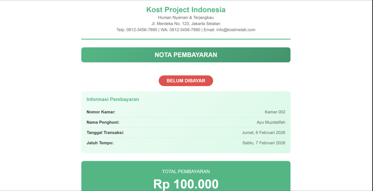 Aplikasi Manajemen Kost