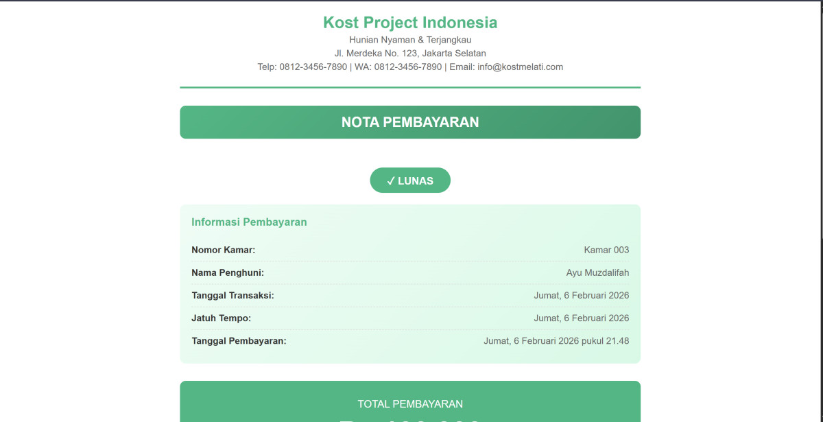 Aplikasi Manajemen Kost